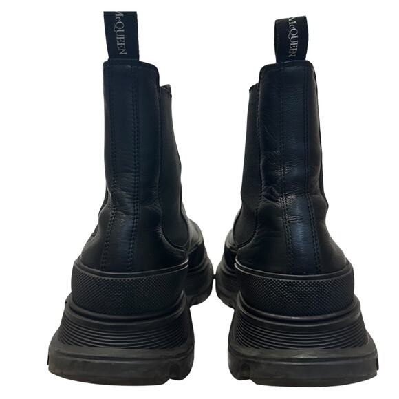 Alexander McQueen Tread Slick Chelsea Boot size IT 44 Leather Triple Black - Picture 6 of 16